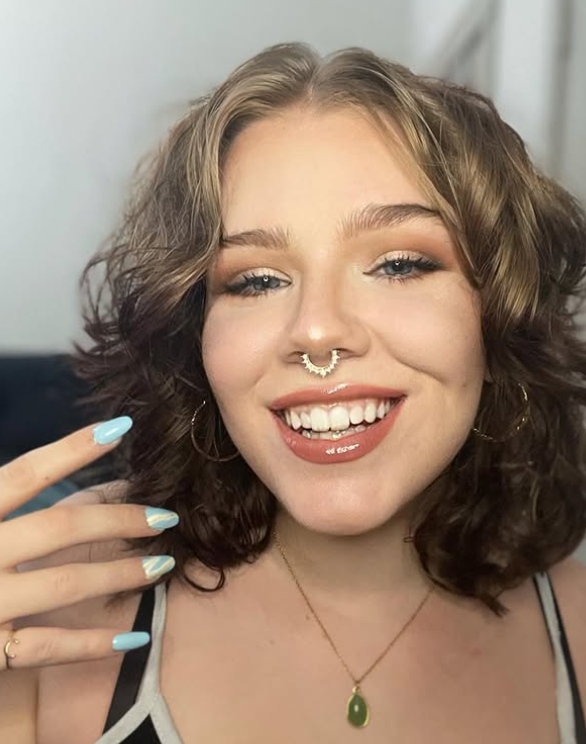 Curly Wolf Cut with Curtain Bangs