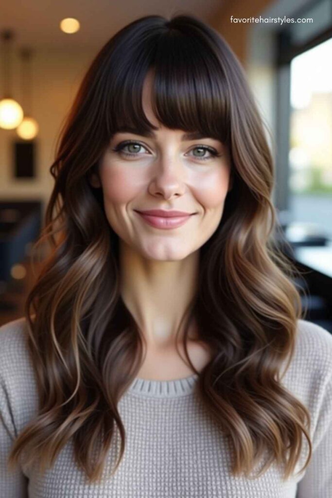 Long Shag with Curtain Bangs