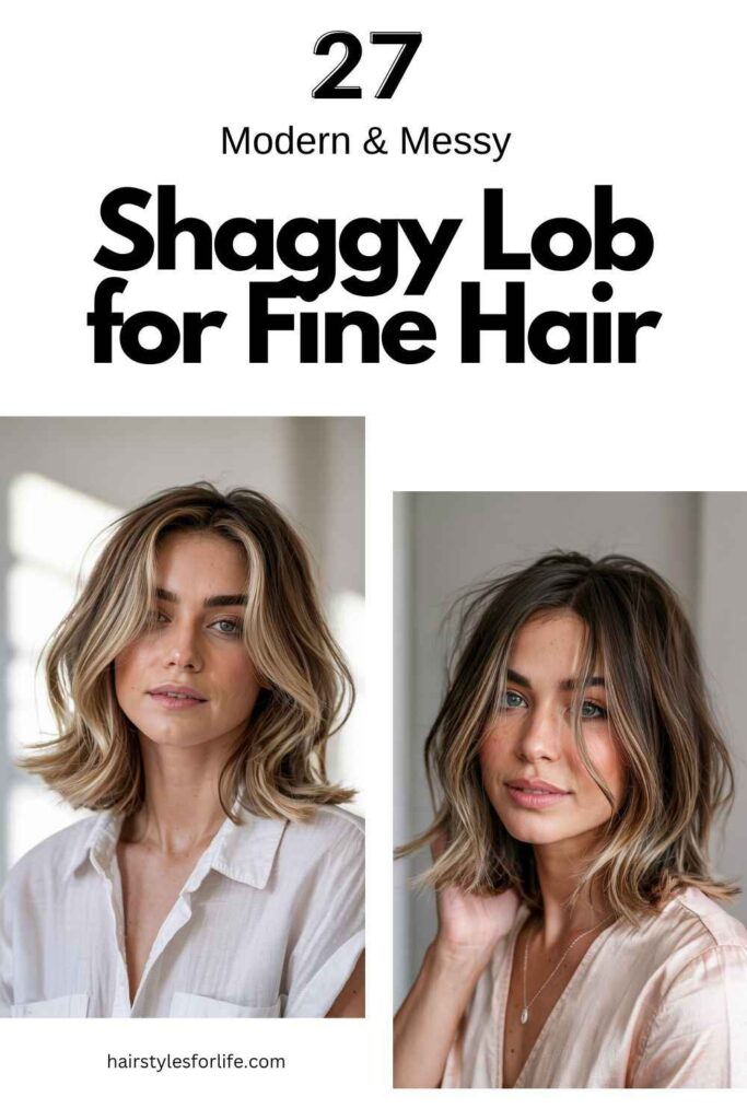 Shaggy Lob for Fine Hair