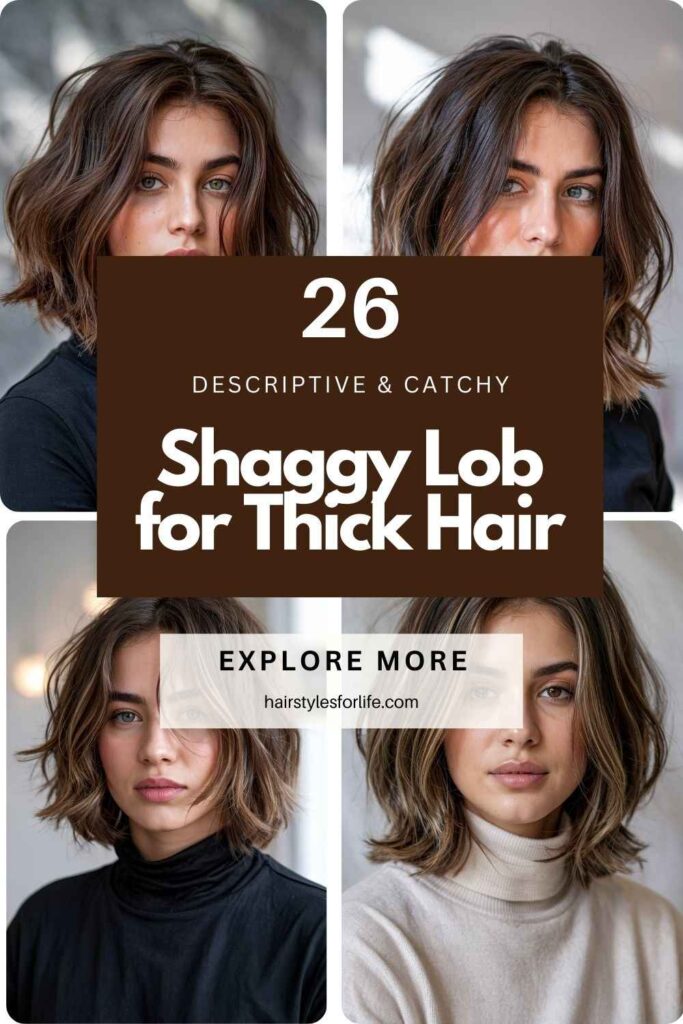 Shaggy Lob for Thick Hair