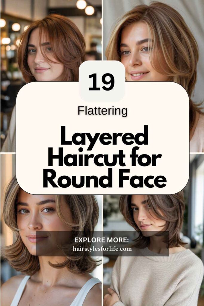 Layered Haircut for Round Face