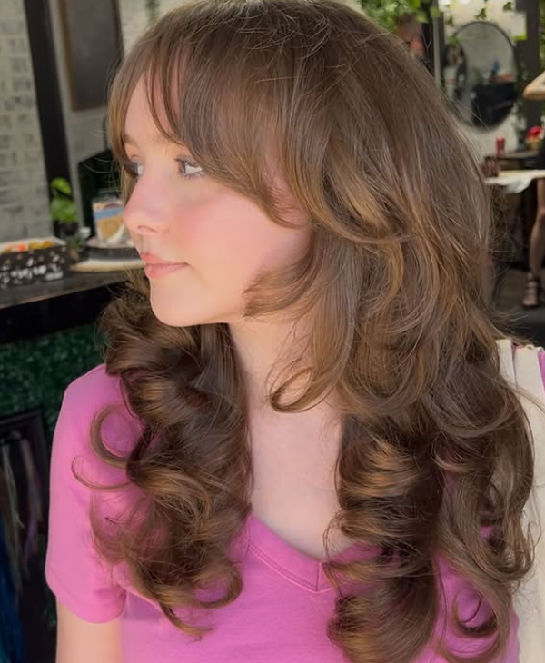 Long Shag with Curtain Bangs