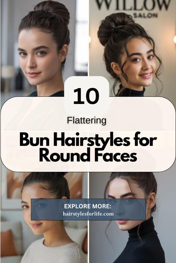 Bun Hairstyles for Round Faces