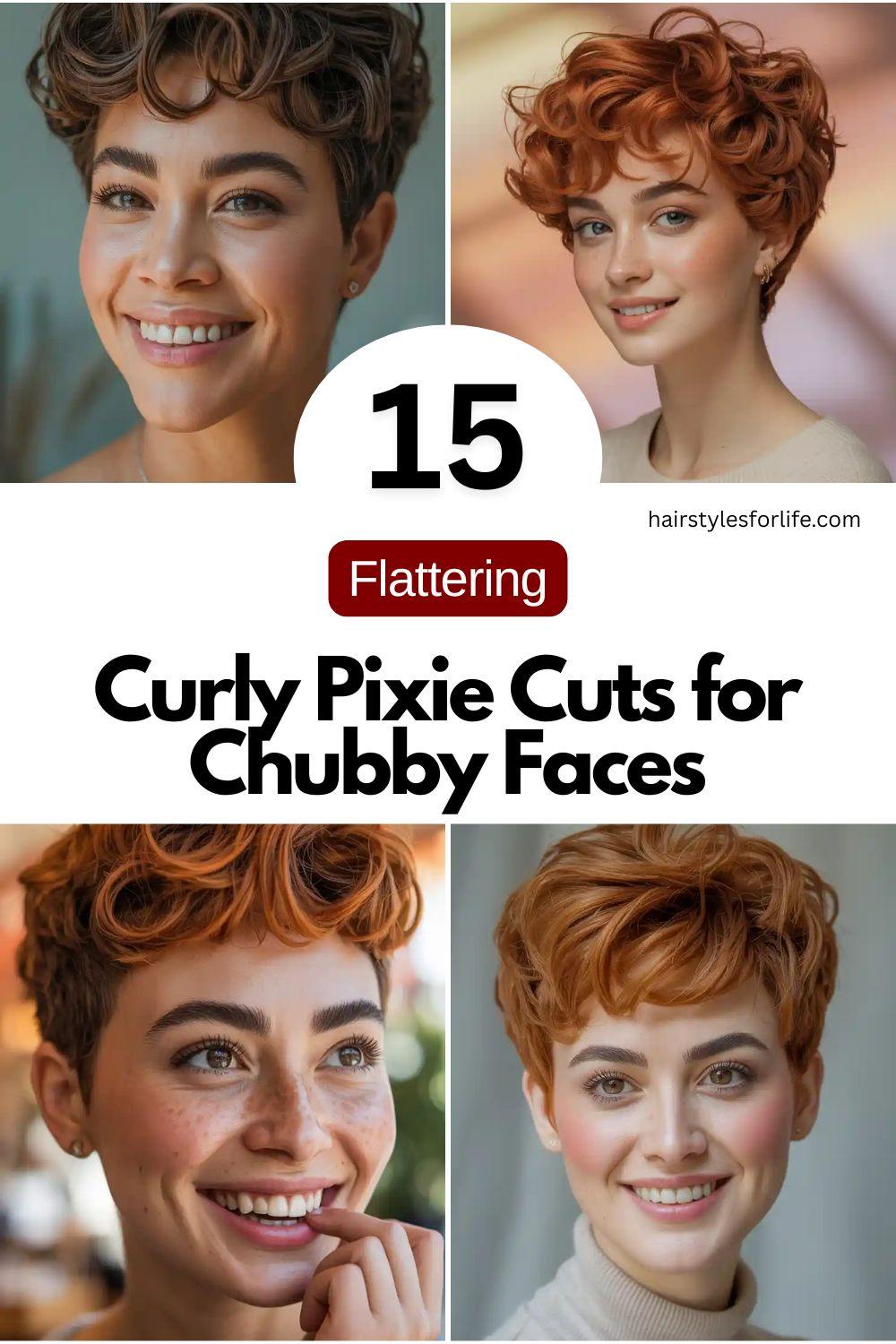 Curly Pixie Cuts for Chubby Faces