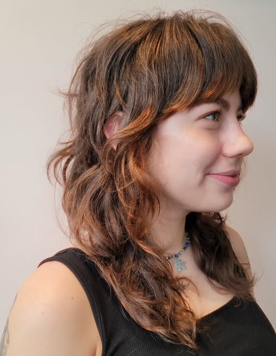 Shag Cut with Curtain Bangs