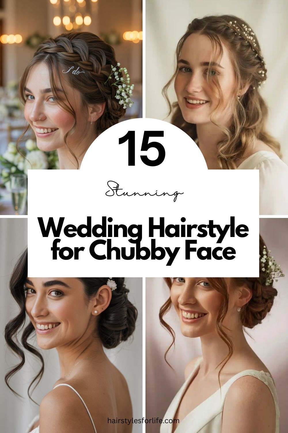 Wedding Hairstyle for Chubby Face