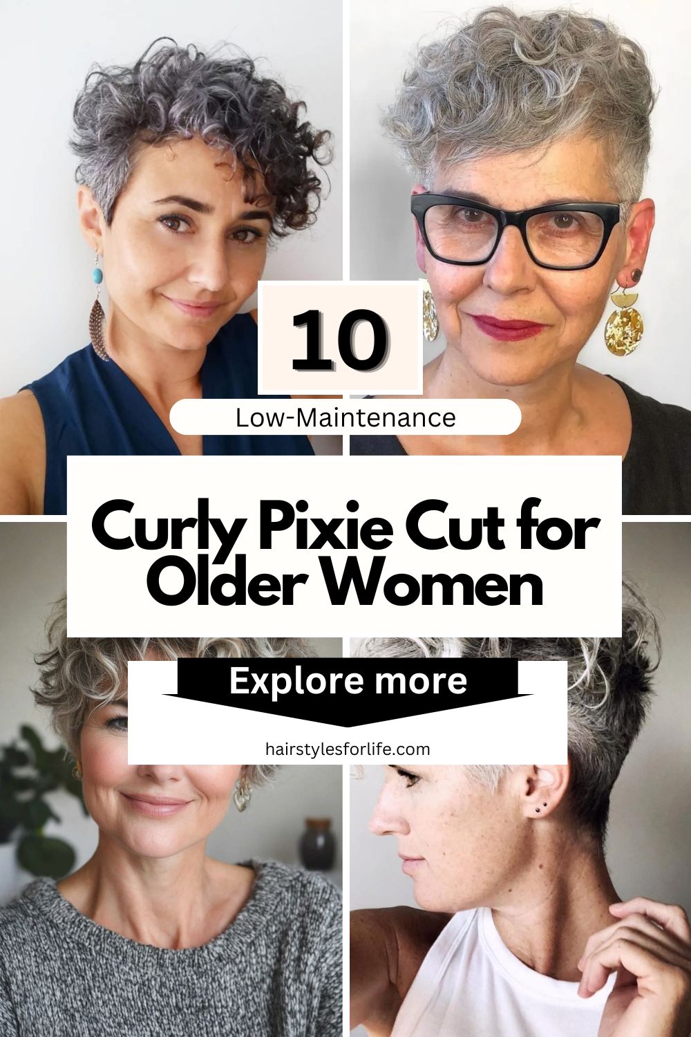 Curly Pixie Cut for Older Women