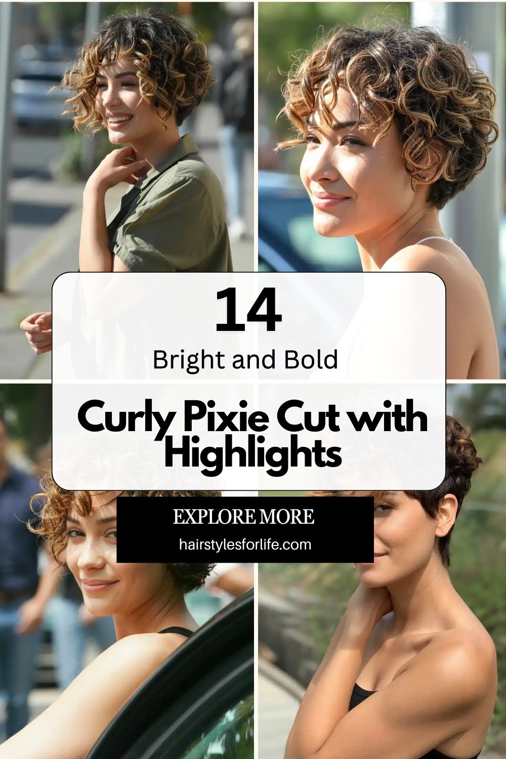 Curly Pixie Cut with Highlights