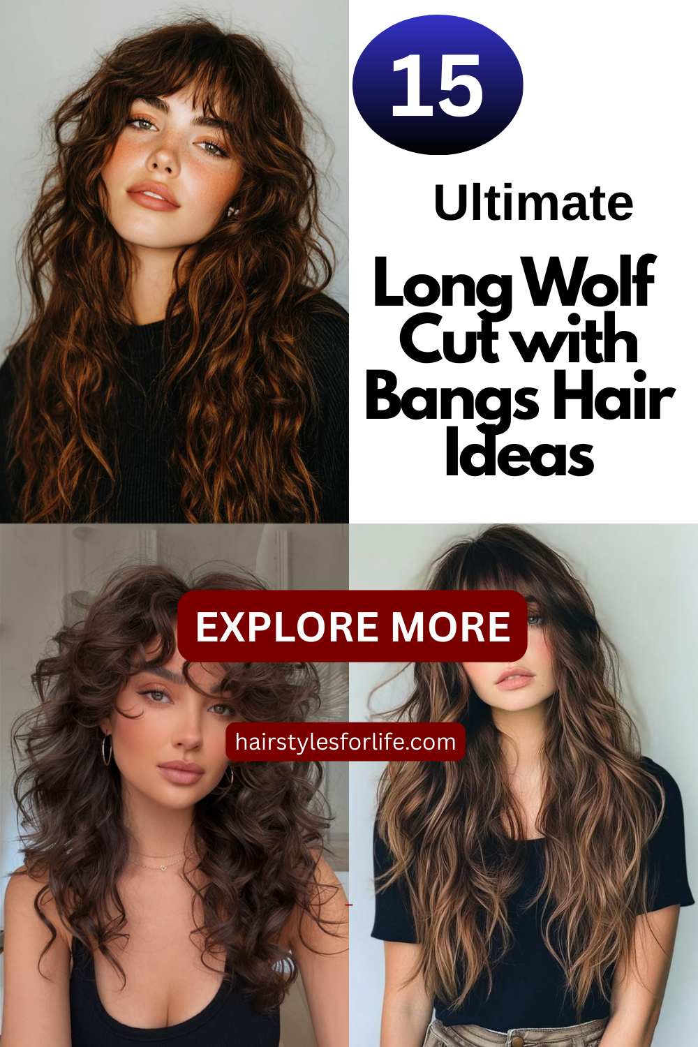 Long Wolf Cut with Bangs Hair Ideas
