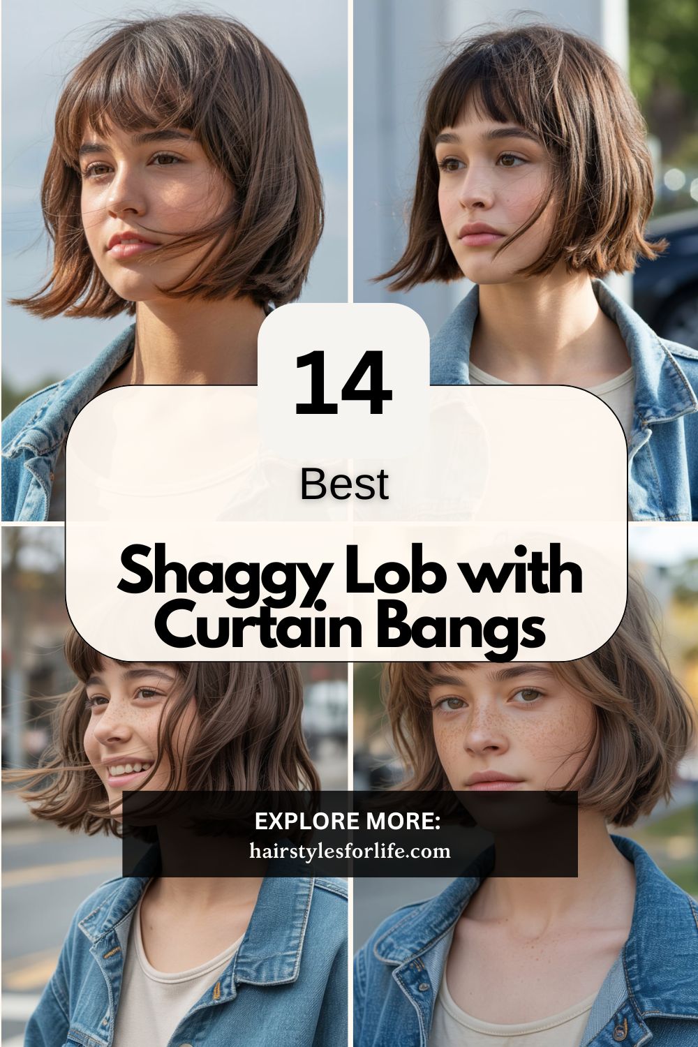 Shaggy Lob with Curtain Bangs