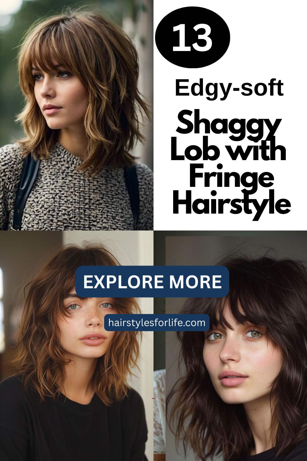 Shaggy Lob with Fringe Hairstyle