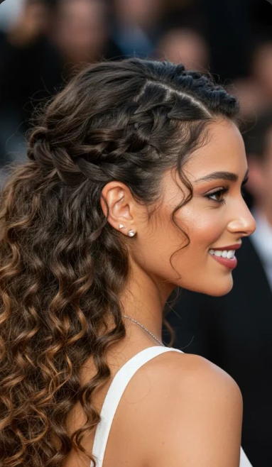 Side-Swept Boho Curls