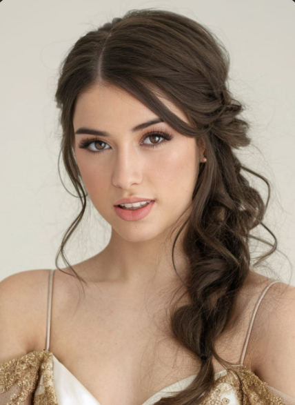 Side-Swept Curly Hairstyle