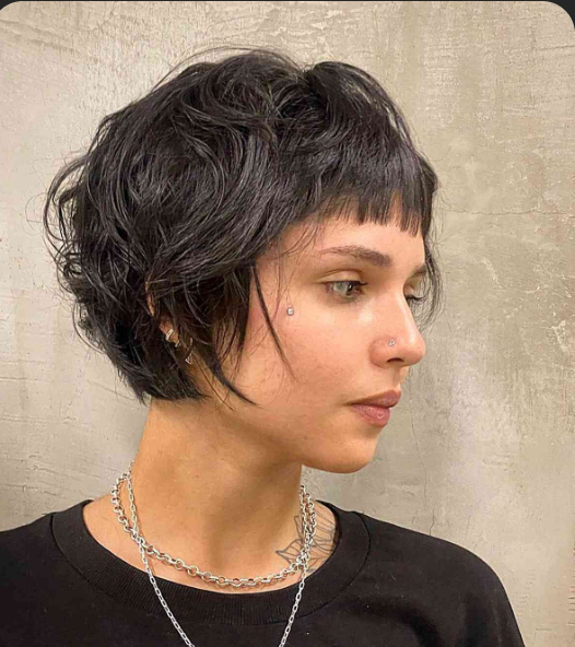 Textured Undercut Bob with Wispy Bangs