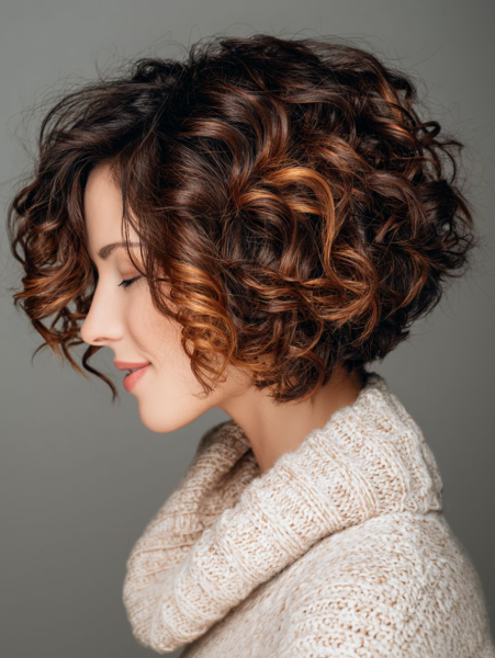 Curly Layered Bob