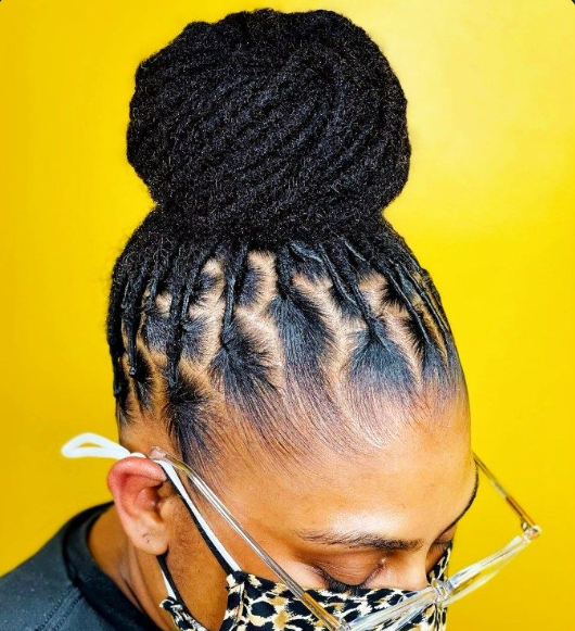 High Top Loc Bun
