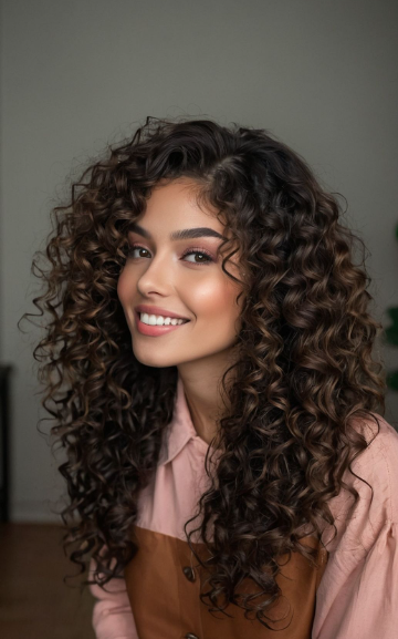 Long Coily Hair with Soft Layers