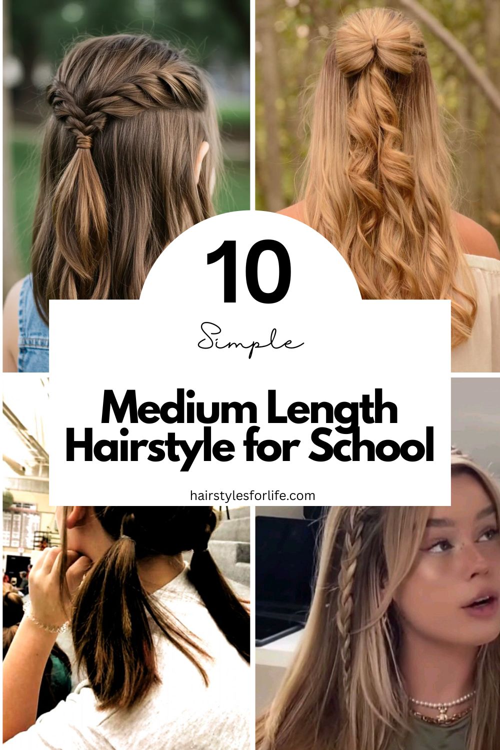 Medium Length Hairstyle for School