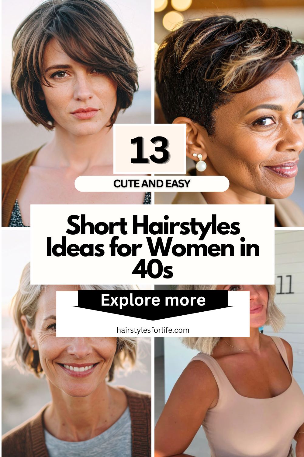 Short Hairstyles Ideas for Women in 40s