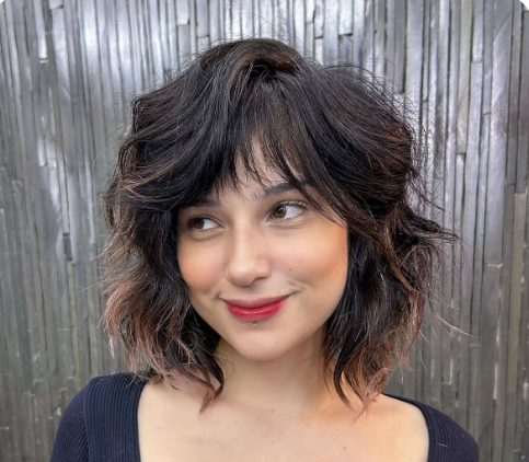 Shoulder-Length Shaggy Lob