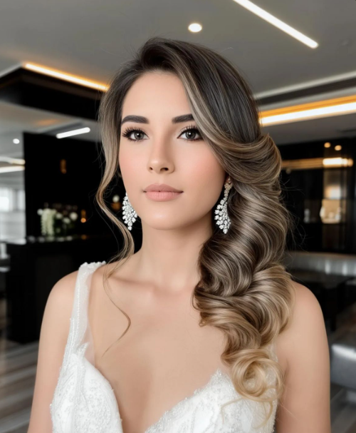 Side Swept Loose Curls