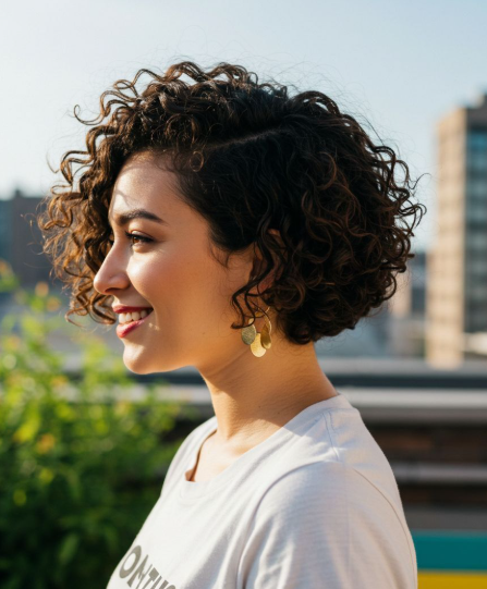 Textured Undercut Bob with Honey Highlights