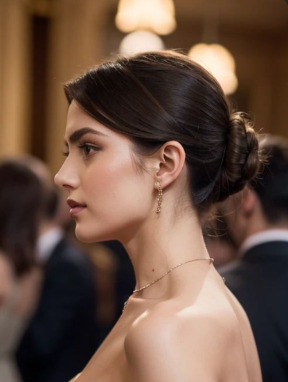 Classic Low Bun with Ball Gown