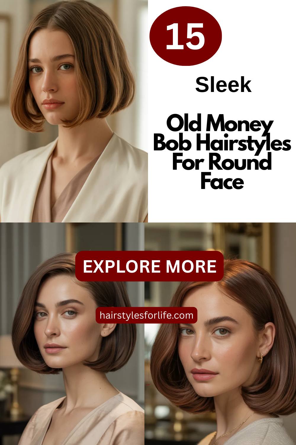 Old Money Bob Hairstyles For Round Face